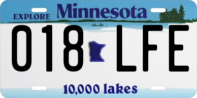 MN license plate 018LFE