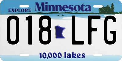 MN license plate 018LFG