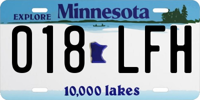 MN license plate 018LFH