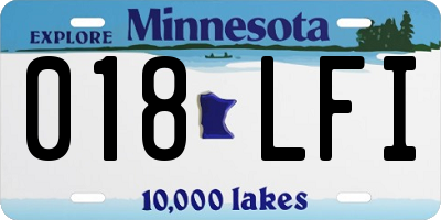 MN license plate 018LFI