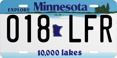 MN license plate 018LFR