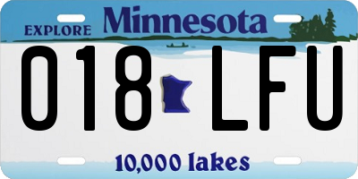 MN license plate 018LFU