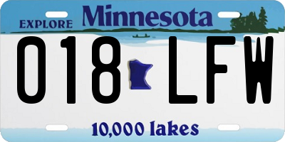 MN license plate 018LFW
