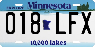 MN license plate 018LFX