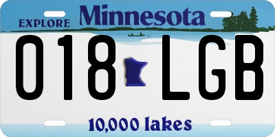 MN license plate 018LGB