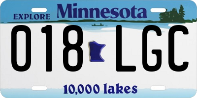 MN license plate 018LGC