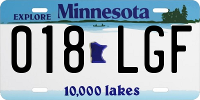 MN license plate 018LGF