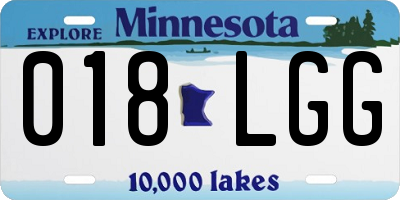 MN license plate 018LGG
