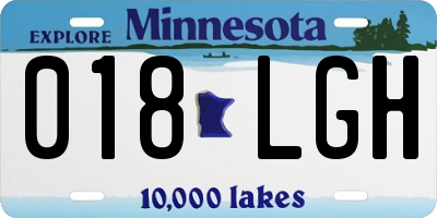 MN license plate 018LGH