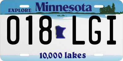 MN license plate 018LGI