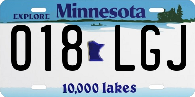 MN license plate 018LGJ