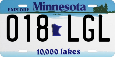 MN license plate 018LGL