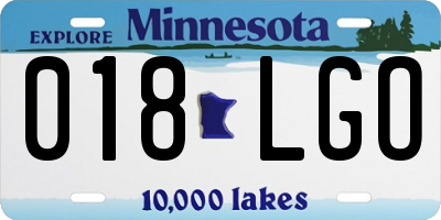 MN license plate 018LGO