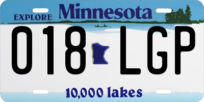 MN license plate 018LGP