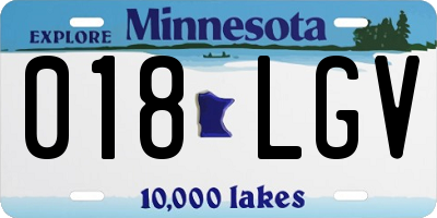 MN license plate 018LGV