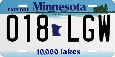 MN license plate 018LGW
