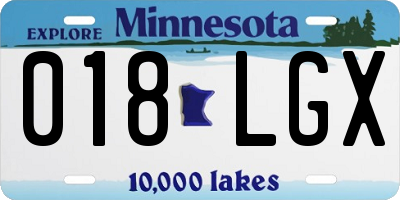 MN license plate 018LGX