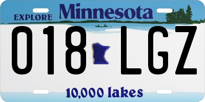 MN license plate 018LGZ
