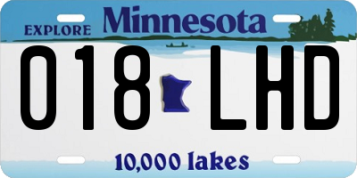 MN license plate 018LHD