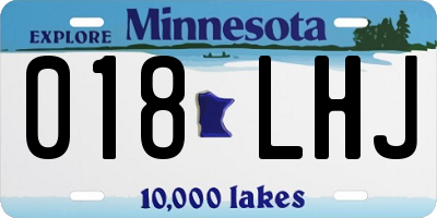 MN license plate 018LHJ
