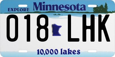 MN license plate 018LHK