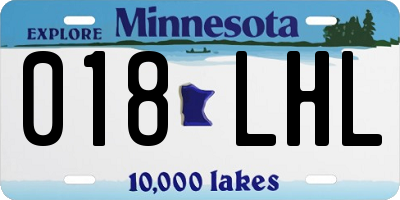 MN license plate 018LHL