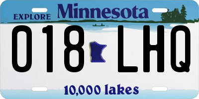 MN license plate 018LHQ