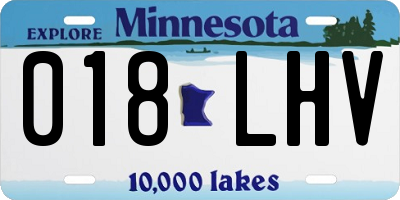 MN license plate 018LHV