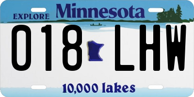 MN license plate 018LHW