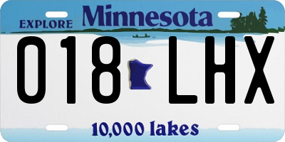 MN license plate 018LHX