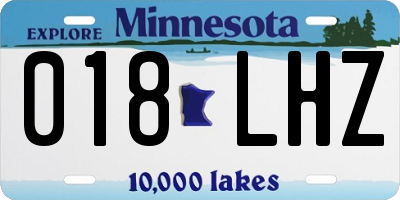 MN license plate 018LHZ