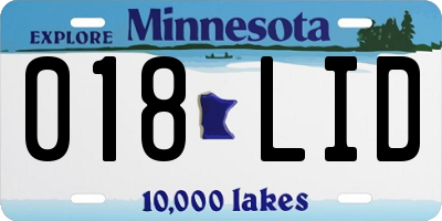 MN license plate 018LID