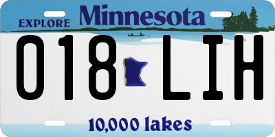 MN license plate 018LIH