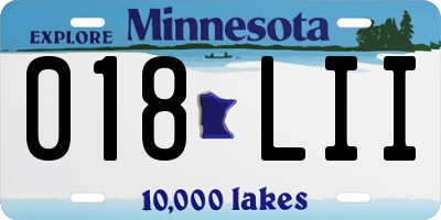 MN license plate 018LII