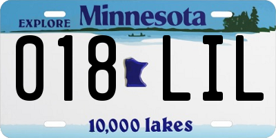 MN license plate 018LIL