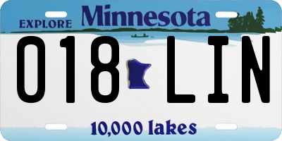 MN license plate 018LIN