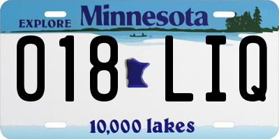 MN license plate 018LIQ