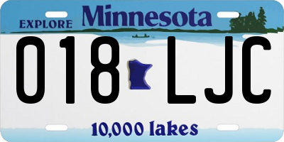 MN license plate 018LJC