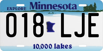 MN license plate 018LJE