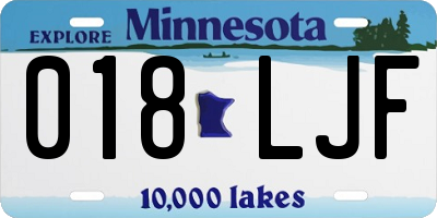 MN license plate 018LJF