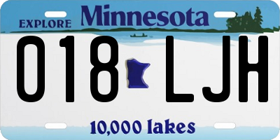 MN license plate 018LJH