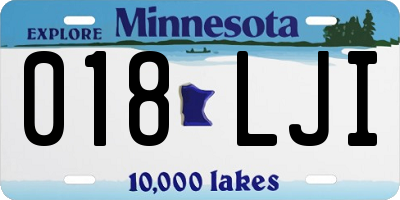 MN license plate 018LJI