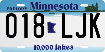 MN license plate 018LJK