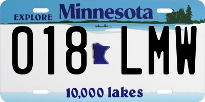 MN license plate 018LMW