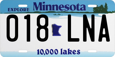 MN license plate 018LNA