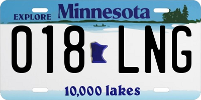 MN license plate 018LNG