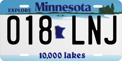 MN license plate 018LNJ