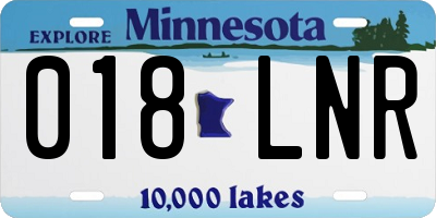 MN license plate 018LNR