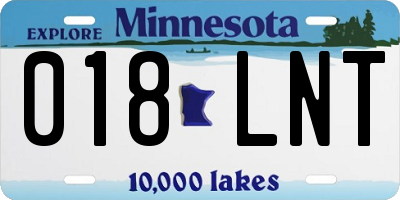 MN license plate 018LNT