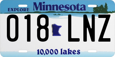 MN license plate 018LNZ